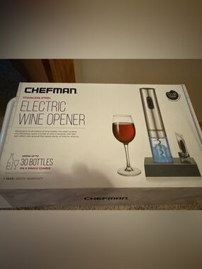 Chefman Stainless Steel Electric Wine Opener - Silver